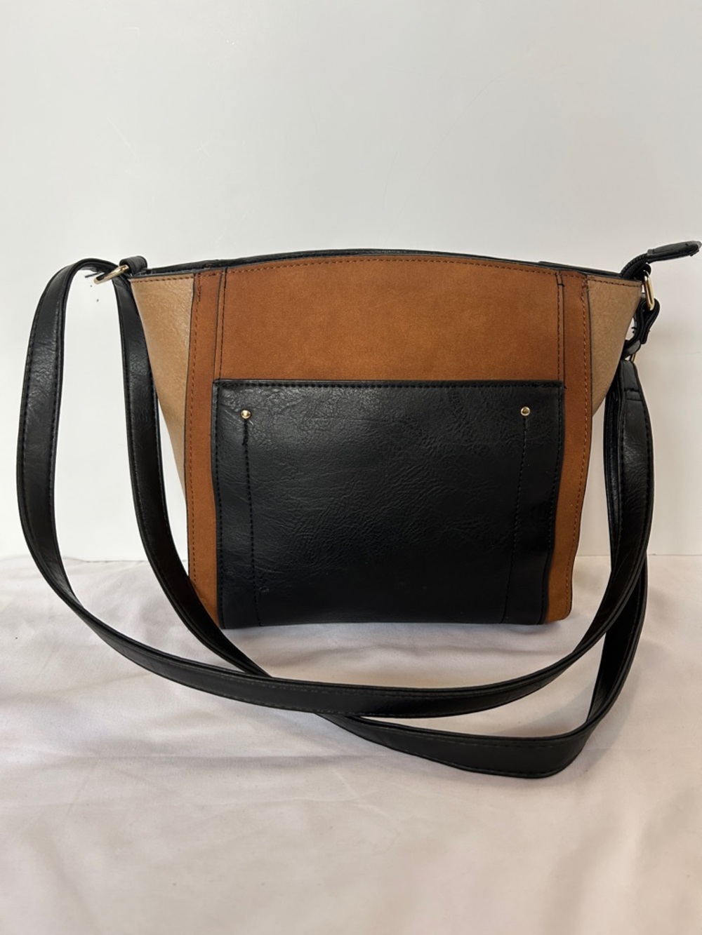 Mai & Luca Two-Tone Brown and Black Crossbody Shoulder Bag
